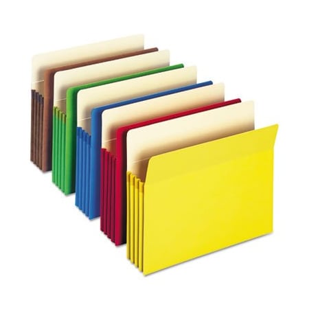 Smead Smead, COLORED FILE POCKETS, 3.5in EXPANSION, LETTER SIZE, ASSORTED, 25PK 73890